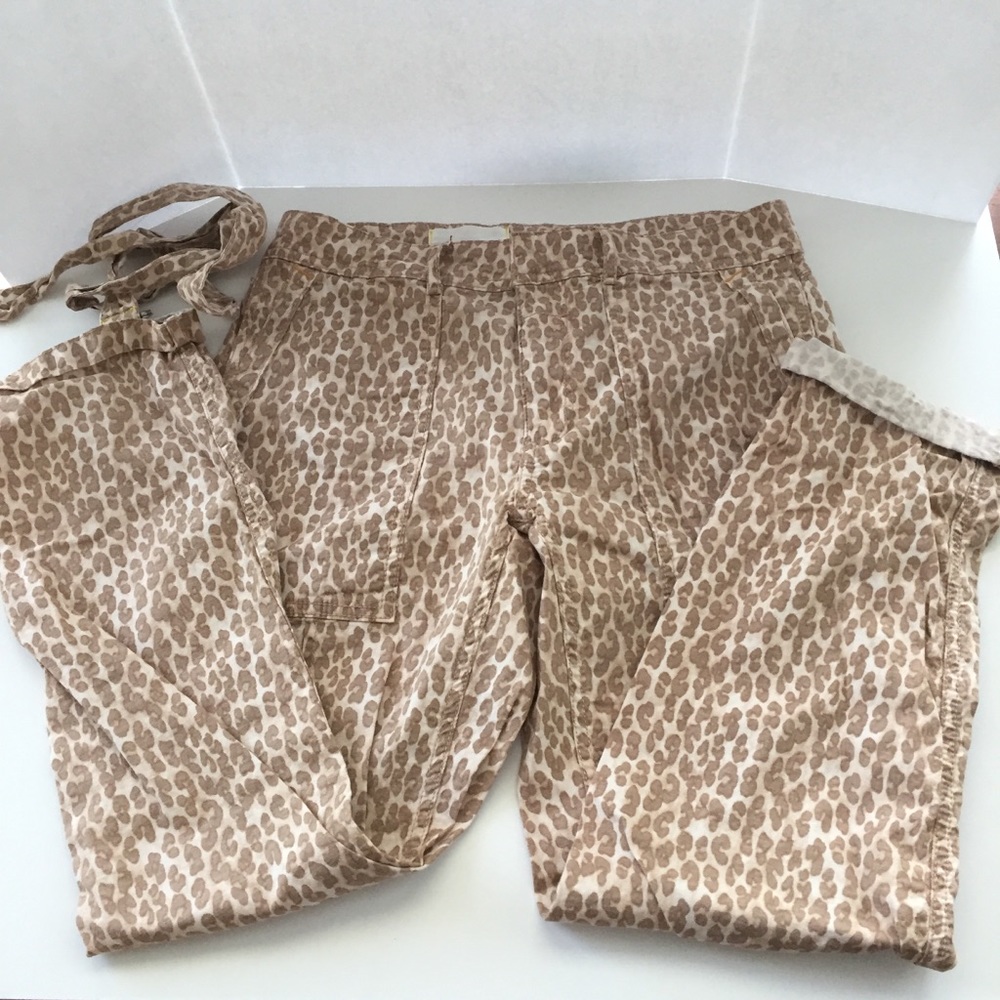 Anthropologie animal print cheetah pants tan 27 - Picture 1 of 16